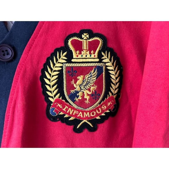 AK:CESS Royal Classic INFAMOUS Red Cardigan Cotton Emblem - Picture 4 of 11